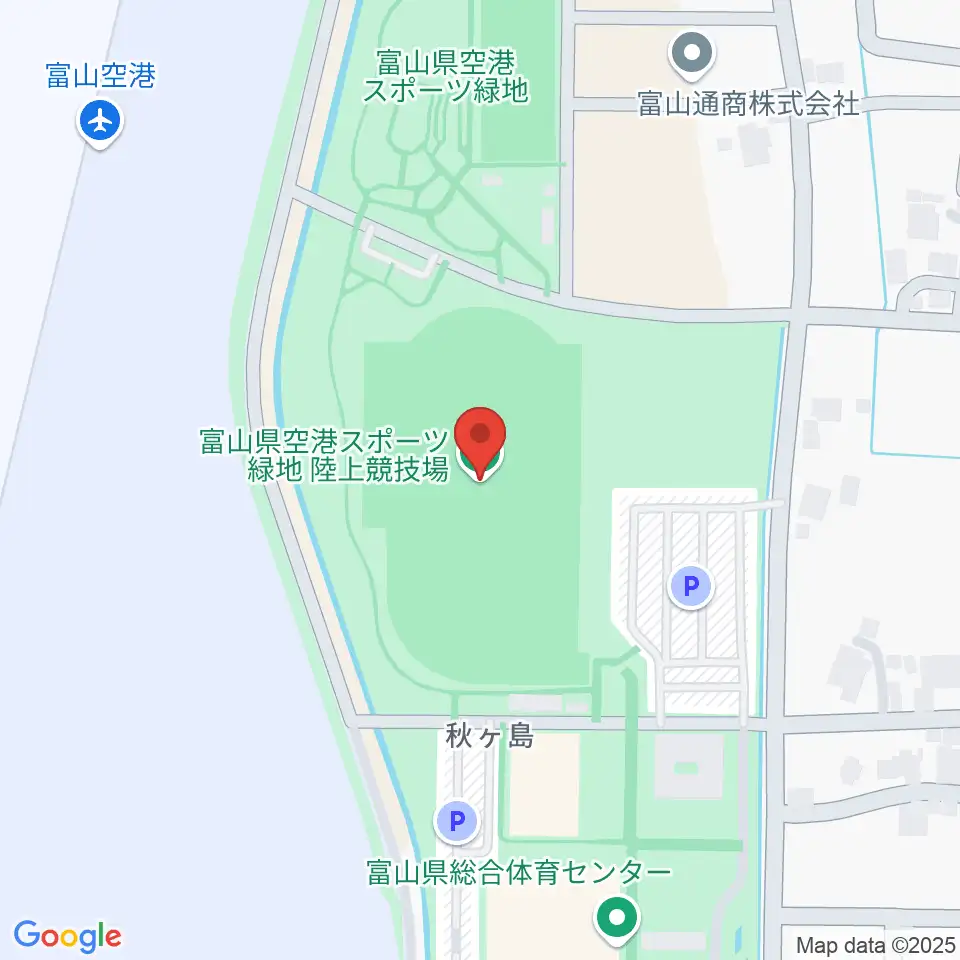 富山県空港スポーツ緑地 陸上競技場周辺のホテル一覧地図