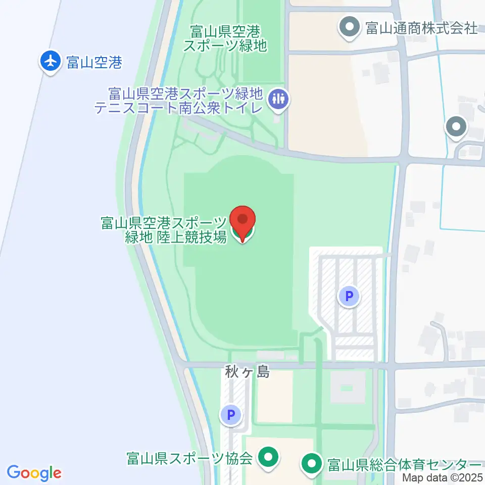 富山県空港スポーツ緑地 陸上競技場周辺のホテル一覧地図