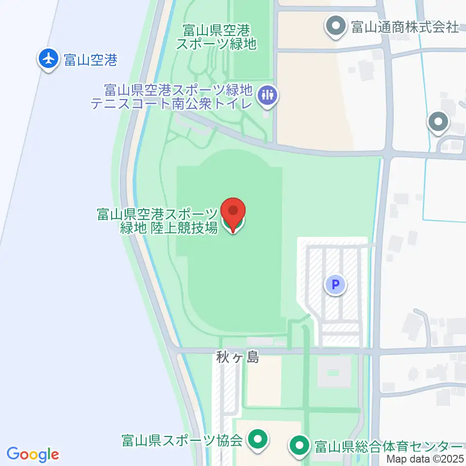 富山県空港スポーツ緑地 陸上競技場周辺のホテル一覧地図