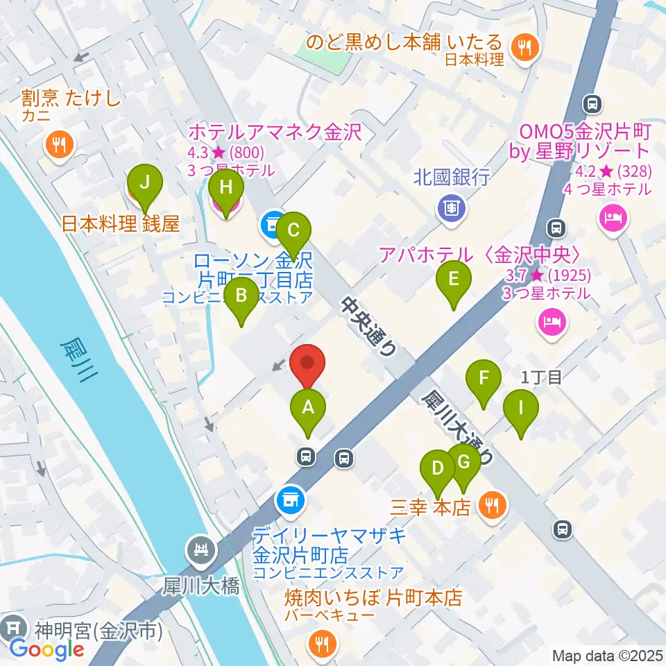 片町ash周辺のホテル一覧地図