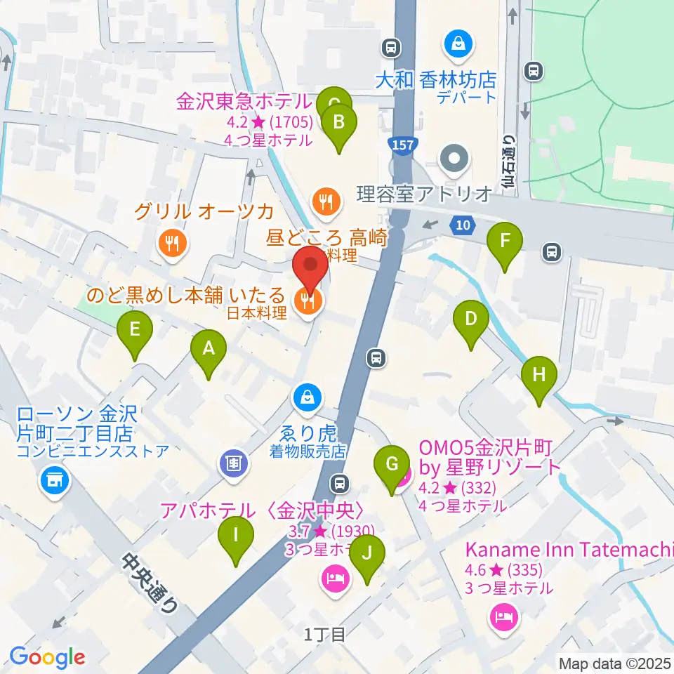 金沢MINSHIA周辺のホテル一覧地図