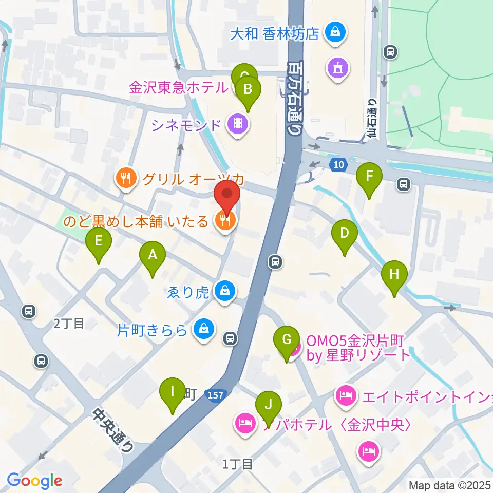 金沢MINSHIA周辺のホテル一覧地図