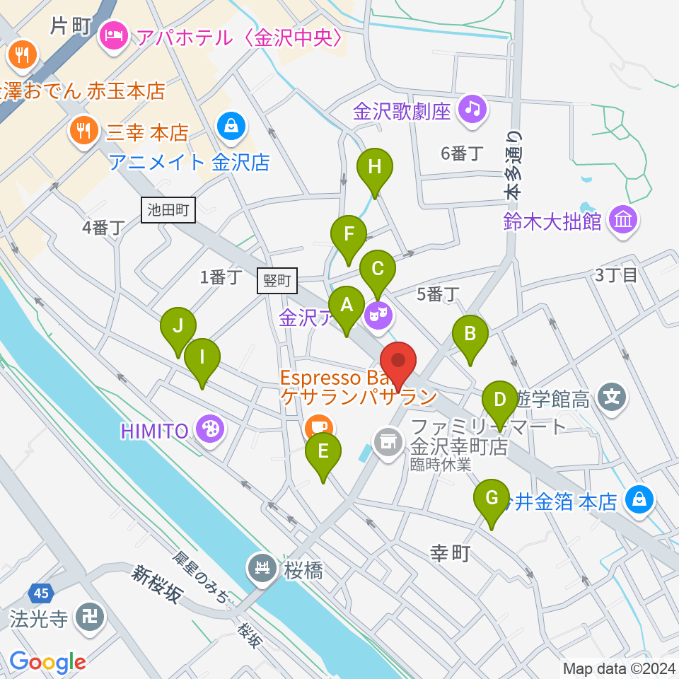 エスタシオレコーズ周辺のホテル一覧地図