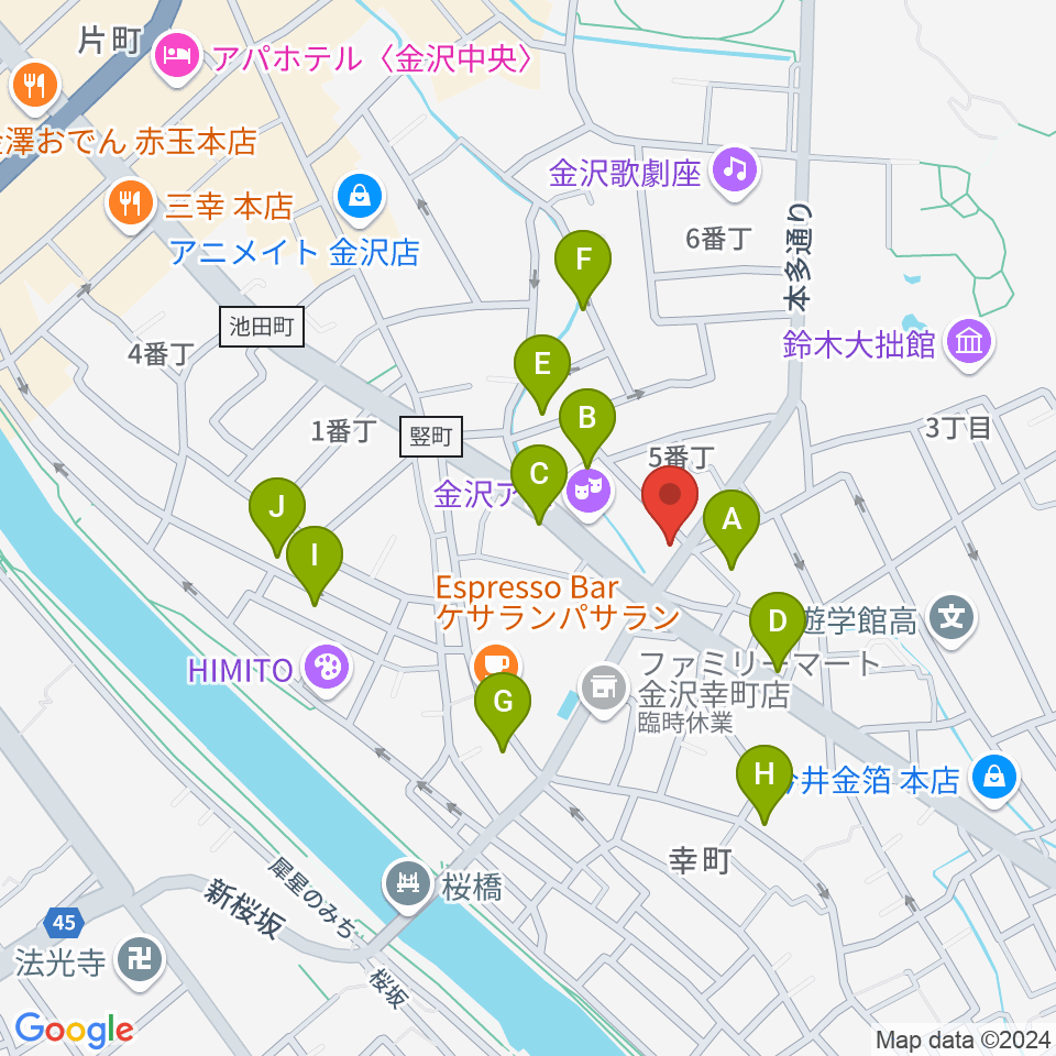 道草カフェ・アルプ周辺のホテル一覧地図