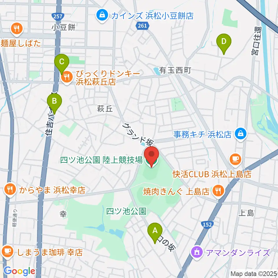四ツ池公園陸上競技場周辺のホテル一覧地図