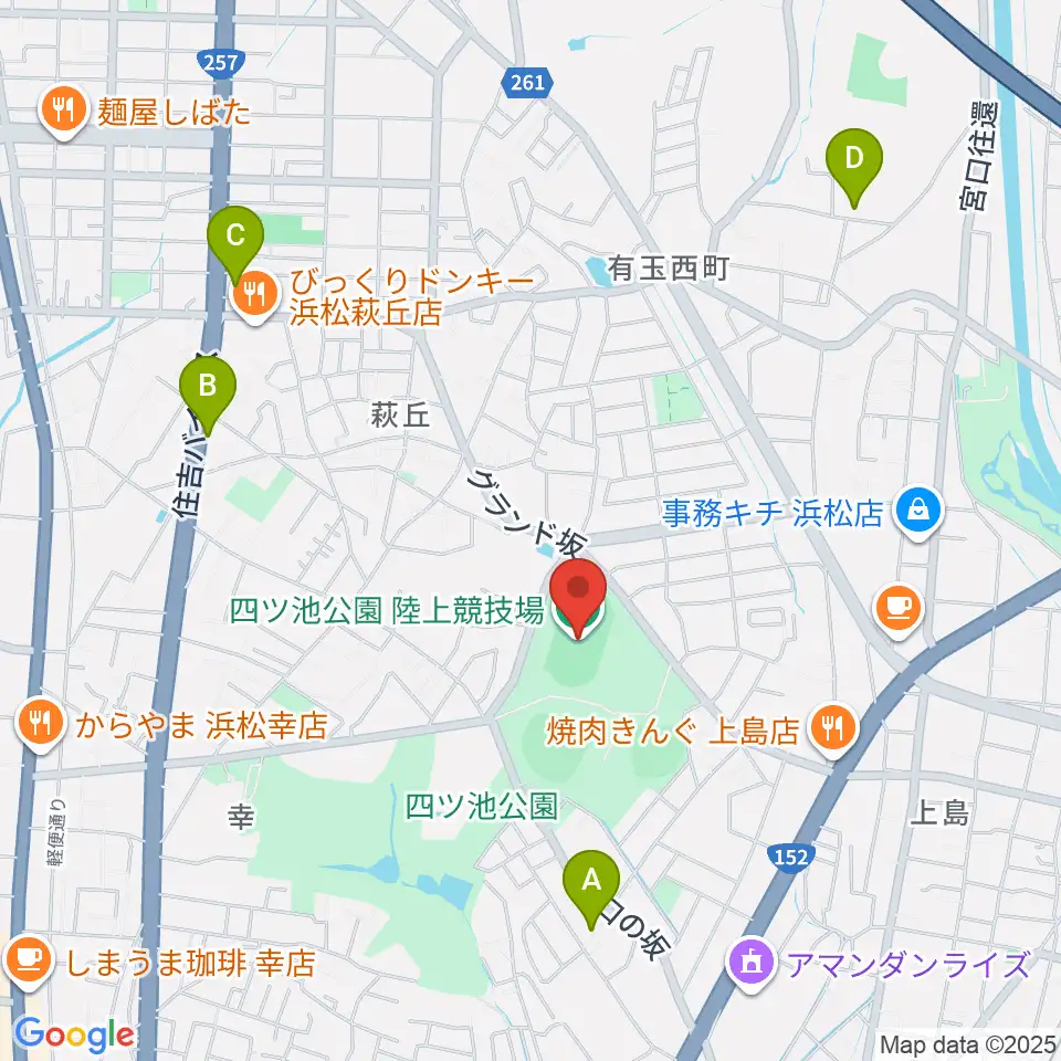 四ツ池公園陸上競技場周辺のホテル一覧地図
