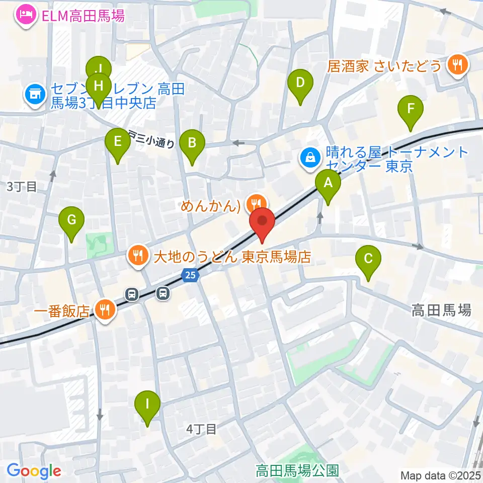 高田馬場フェリーハ音楽教室周辺のホテル一覧地図