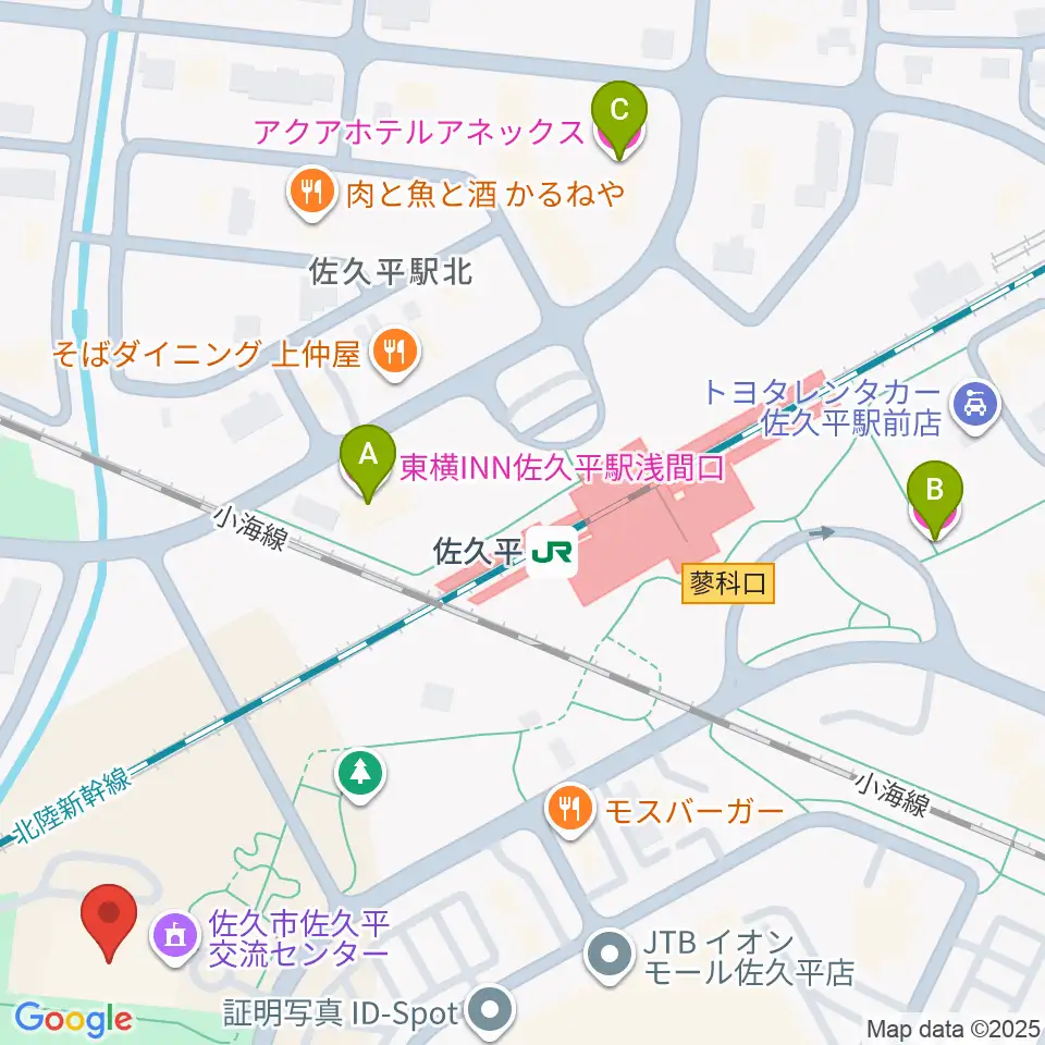 佐久平交流センター周辺のホテル一覧地図