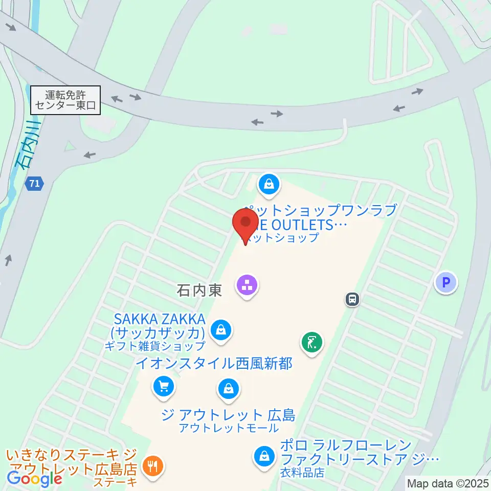 島村楽器アウトレット広島店周辺のホテル一覧地図