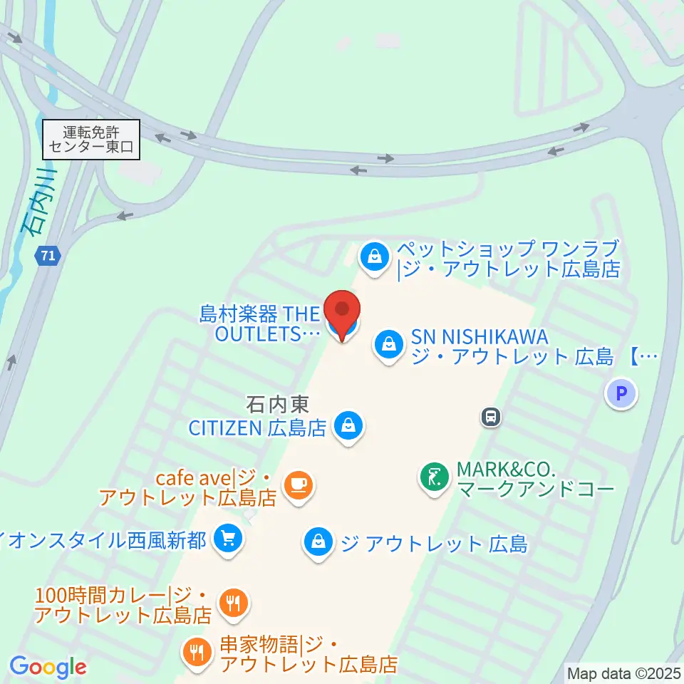 島村楽器アウトレット広島店周辺のホテル一覧地図