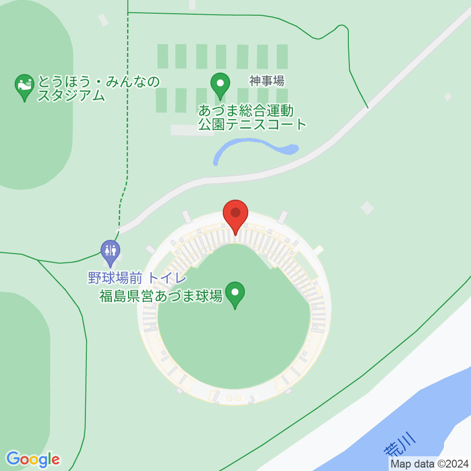 福島県営あづま球場周辺のホテル一覧地図