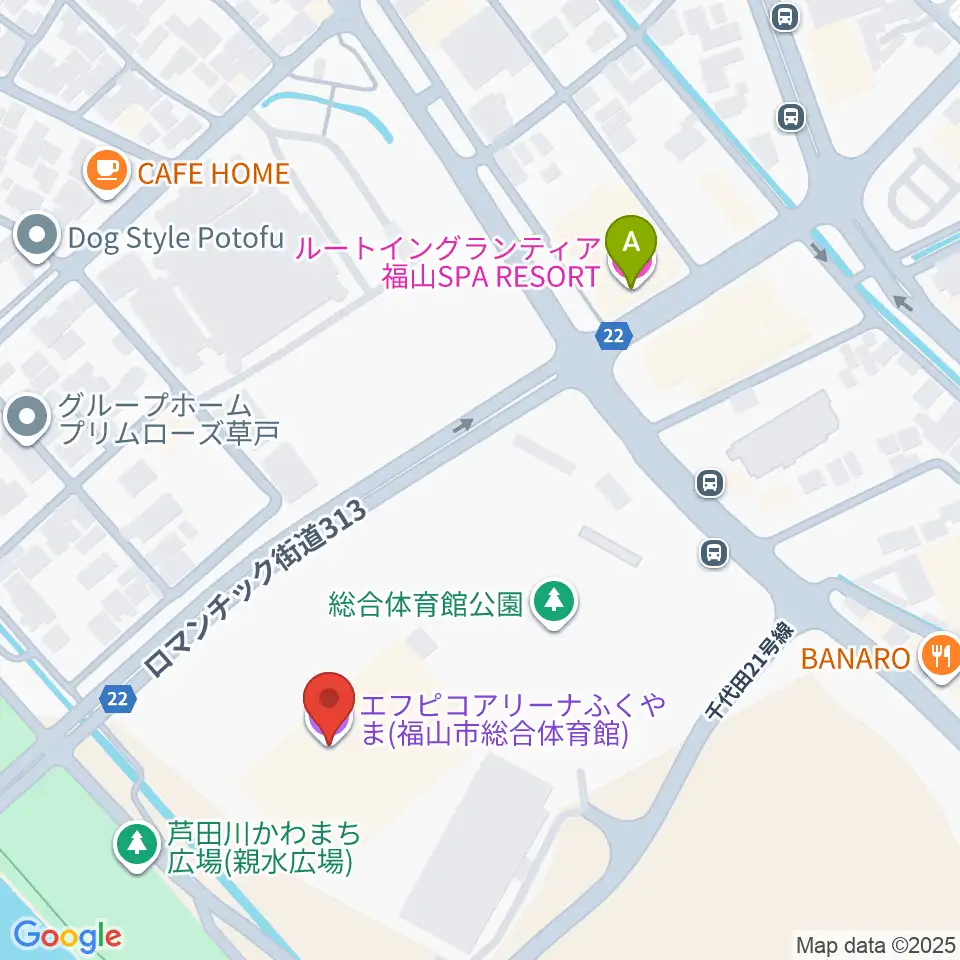 エフピコアリーナふくやま周辺のホテル一覧地図