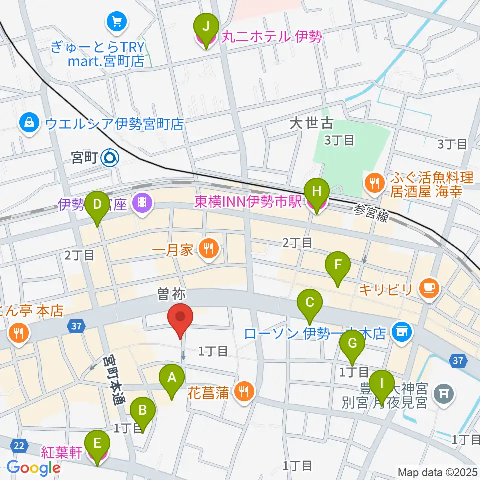 伊勢BARRET周辺のホテル一覧地図
