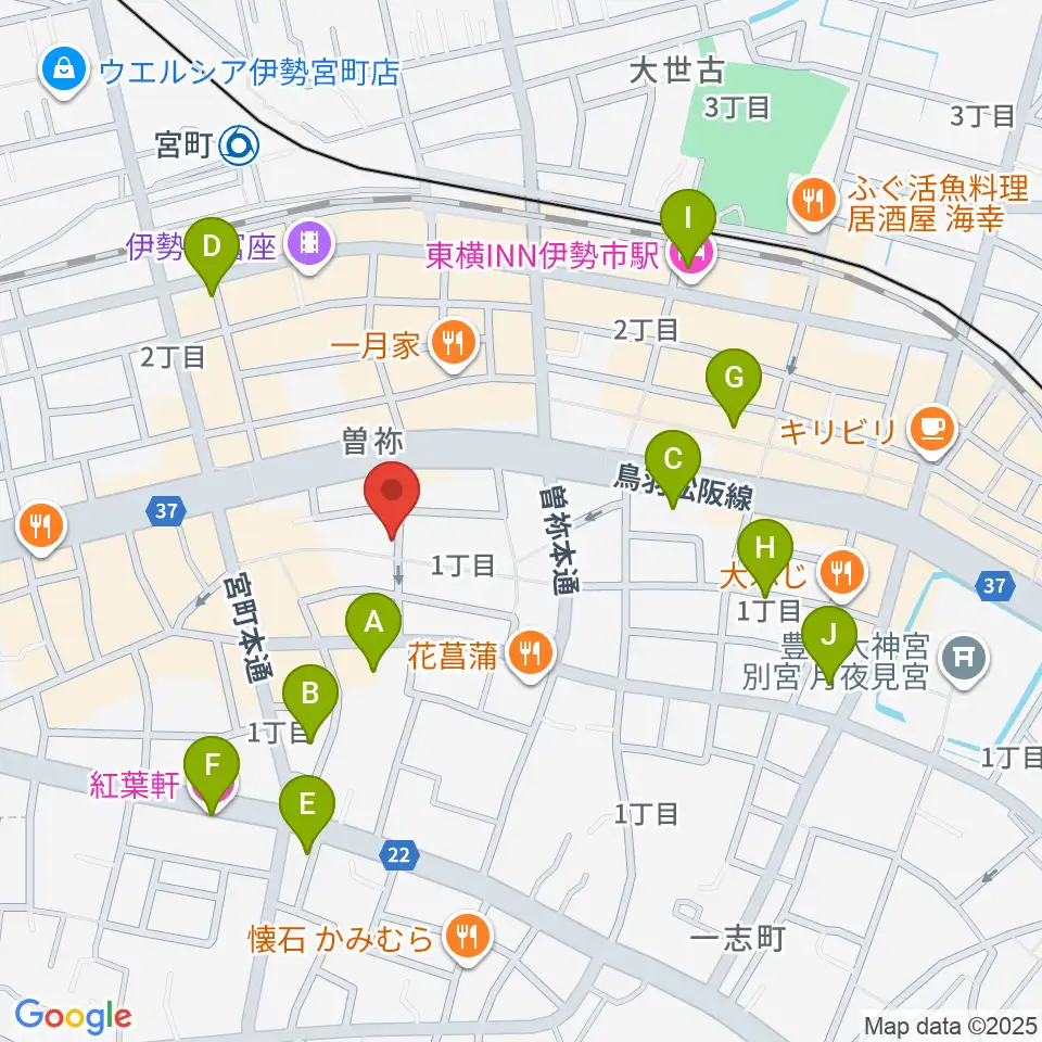 伊勢BARRET周辺のホテル一覧地図