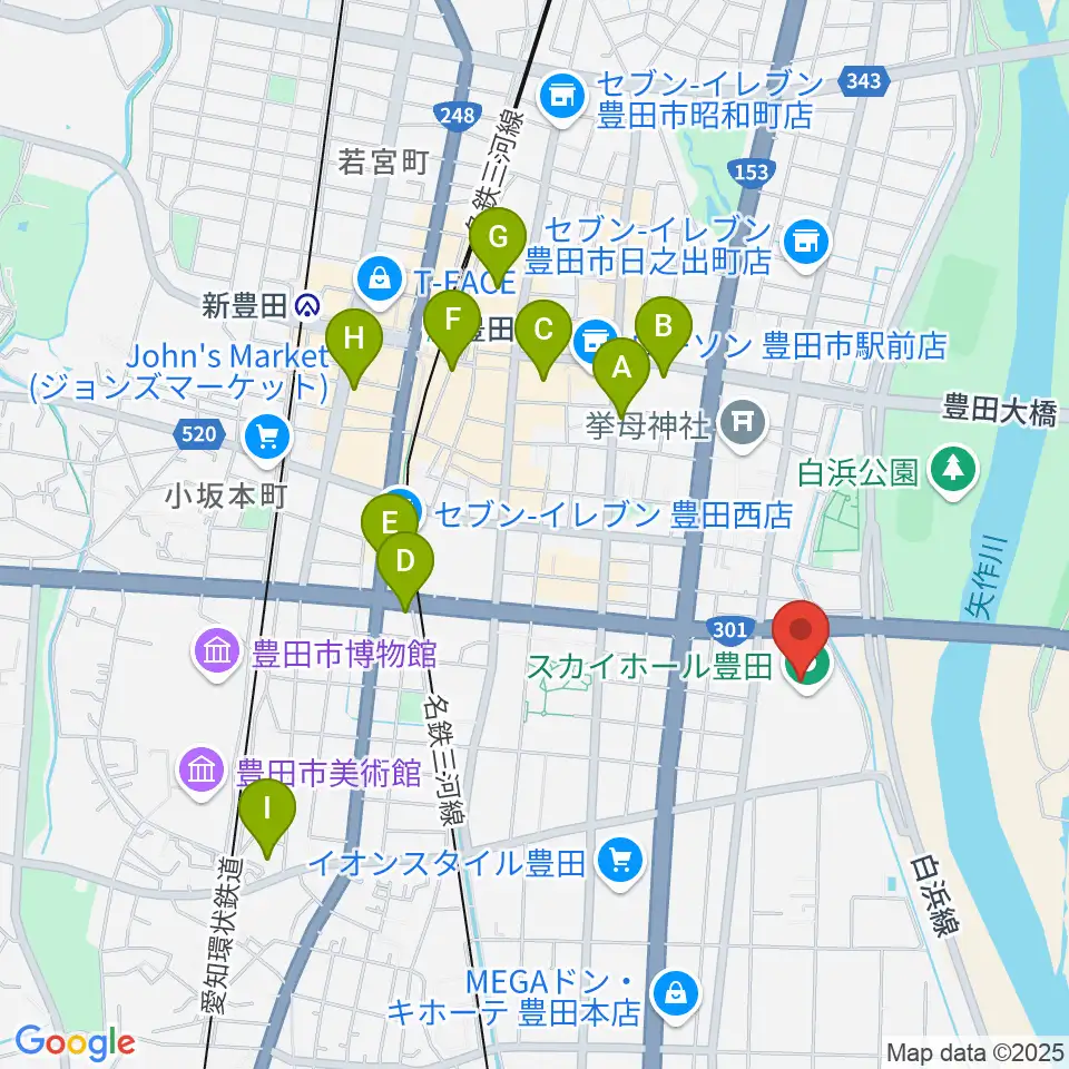 スカイホール豊田周辺のホテル一覧地図