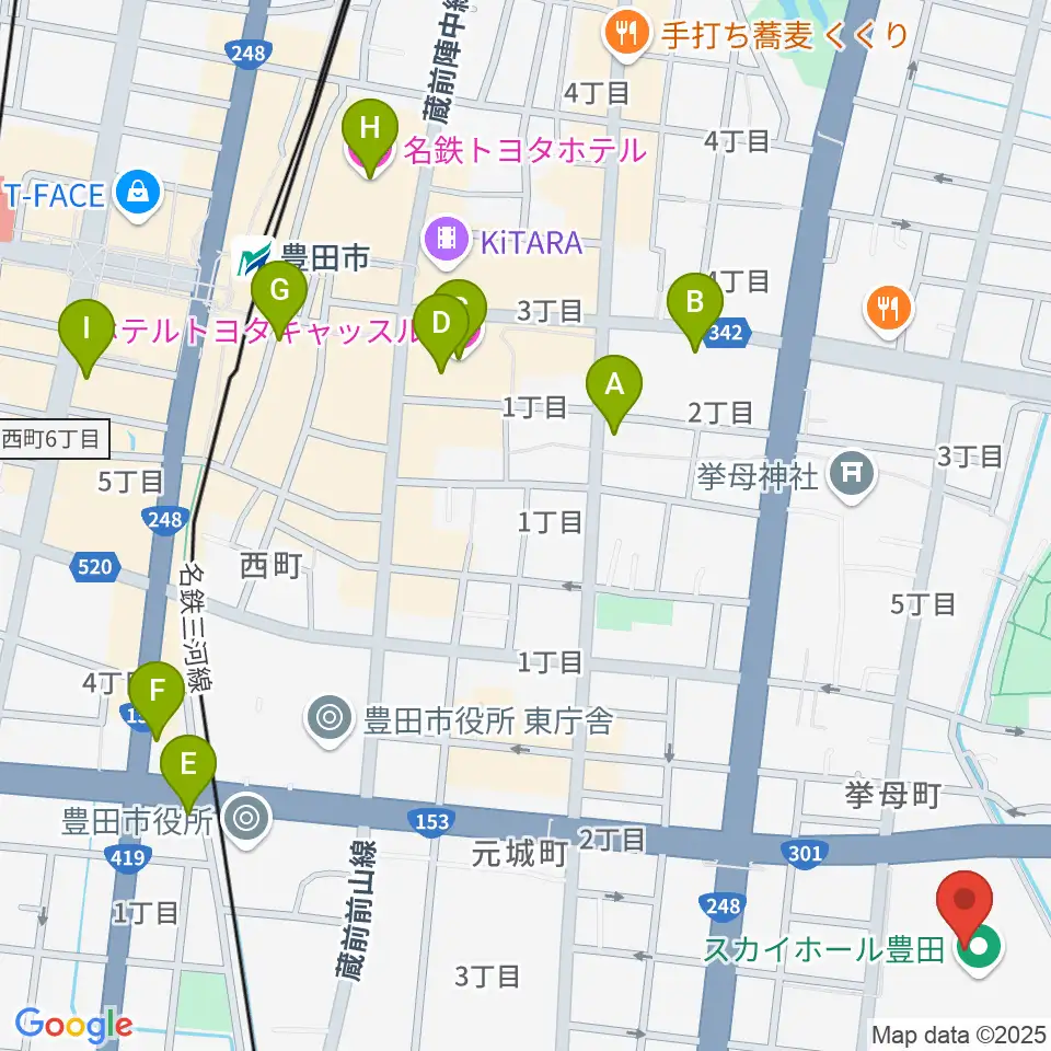 スカイホール豊田周辺のホテル一覧地図