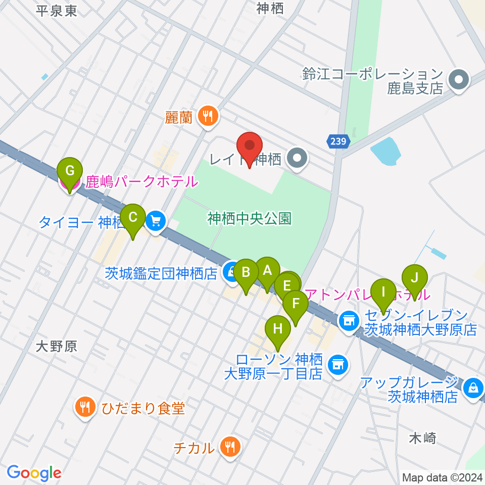 かみす防災アリーナ周辺のホテル一覧地図