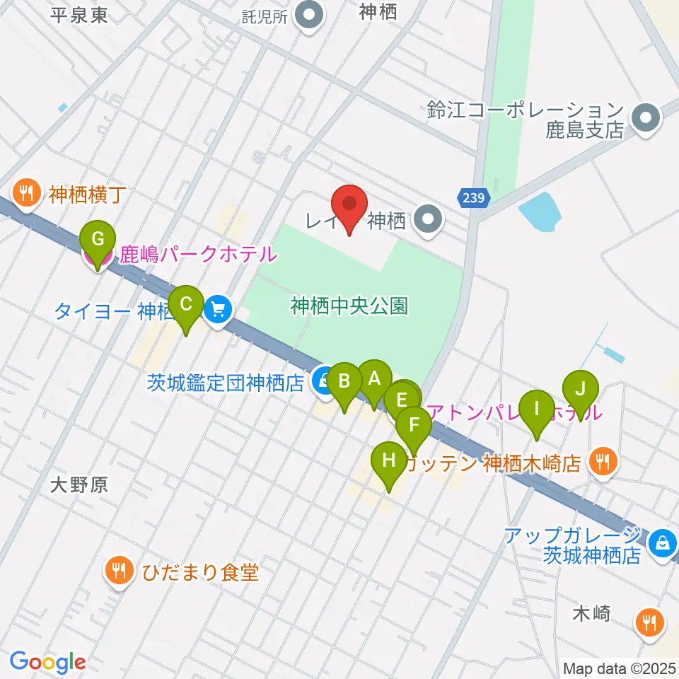 かみす防災アリーナ周辺のホテル一覧地図