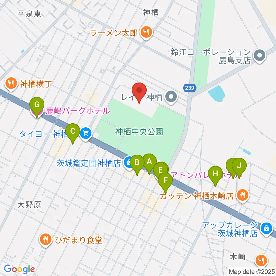 かみす防災アリーナ周辺のホテル一覧地図
