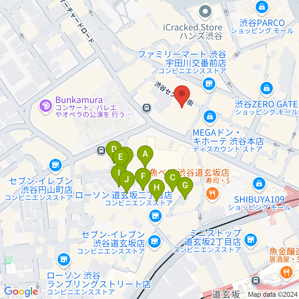 ビーツ渋谷周辺のホテル一覧地図