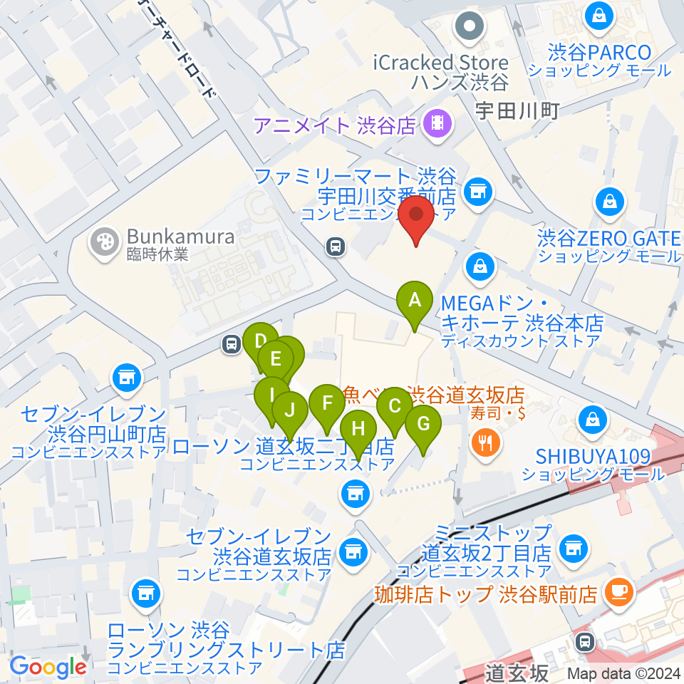 ビーツ渋谷周辺のホテル一覧地図