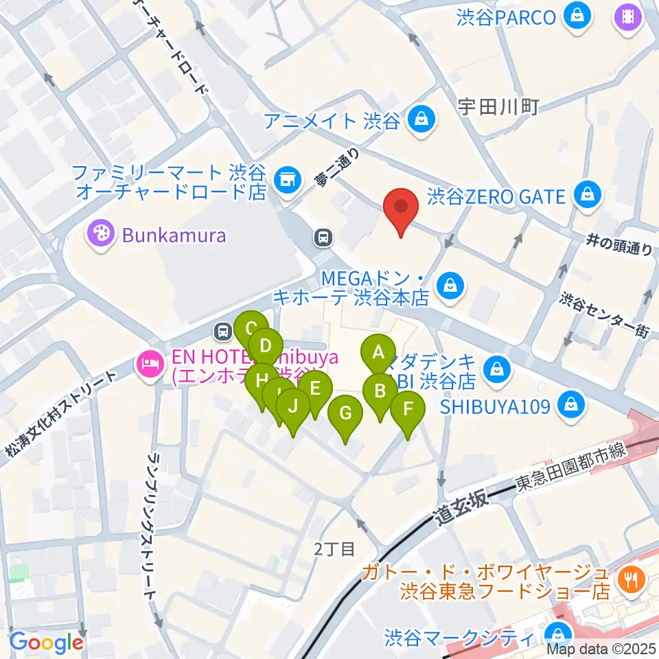 ビーツ渋谷周辺のホテル一覧地図