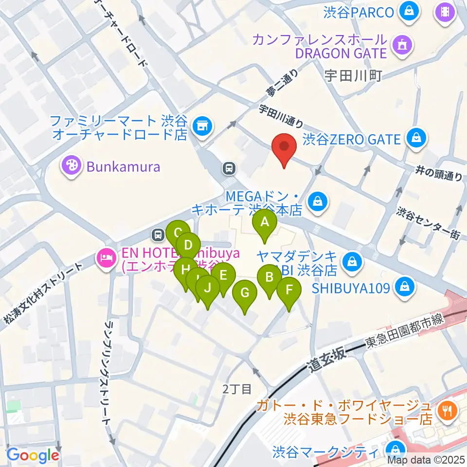 ビーツ渋谷周辺のホテル一覧地図