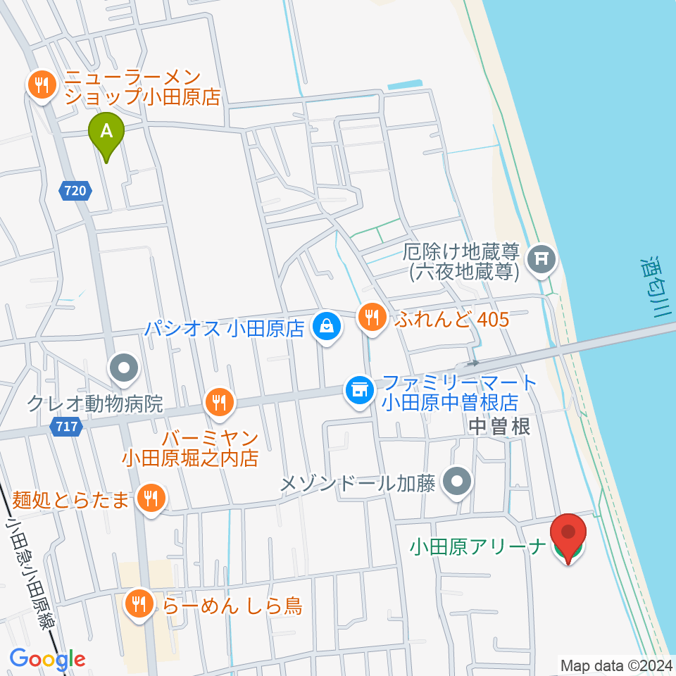 小田原アリーナ周辺のホテル一覧地図