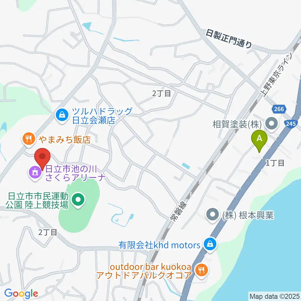 日立市池の川さくらアリーナ周辺のホテル一覧地図