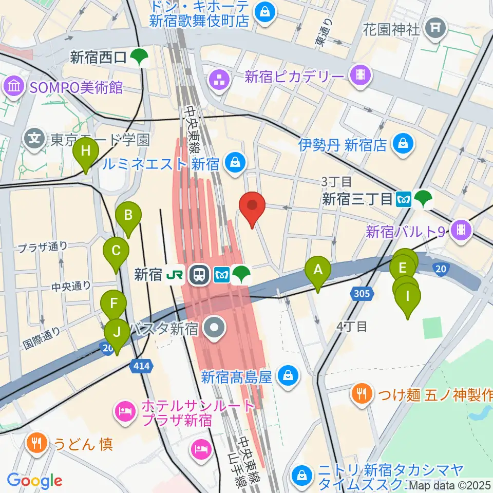 新宿シネマカリテ周辺のホテル一覧地図