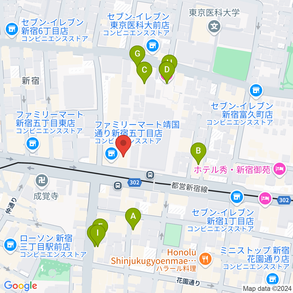 新宿アットシアター周辺のホテル一覧地図