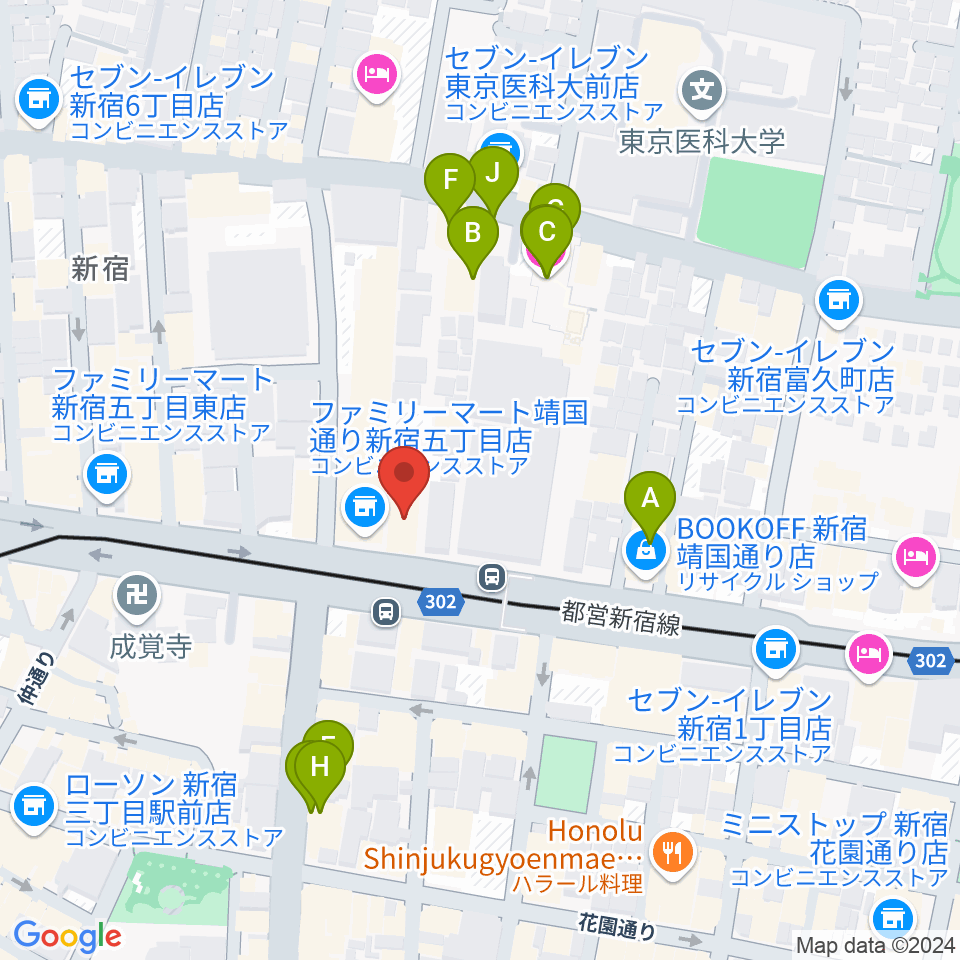 新宿アットシアター周辺のホテル一覧地図