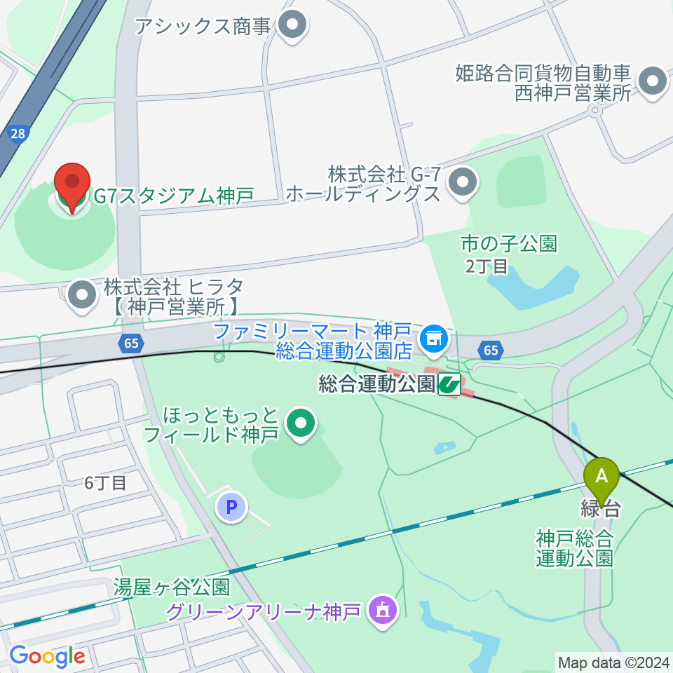 G7スタジアム神戸周辺のホテル一覧地図