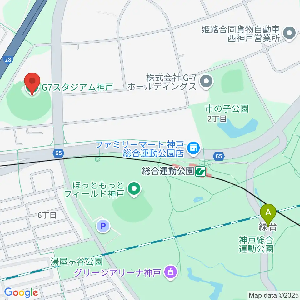 G7スタジアム神戸周辺のホテル一覧地図