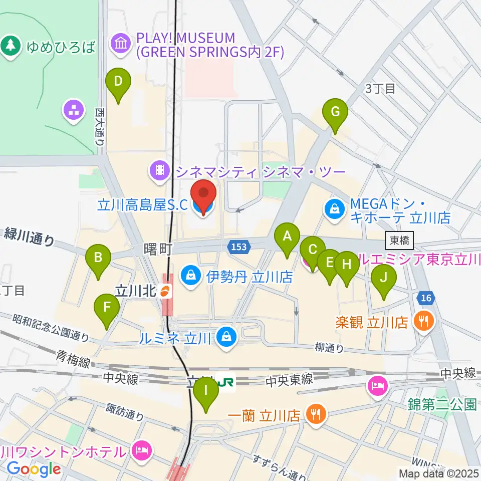 キノシネマ立川高島屋S.C.館周辺のホテル一覧地図