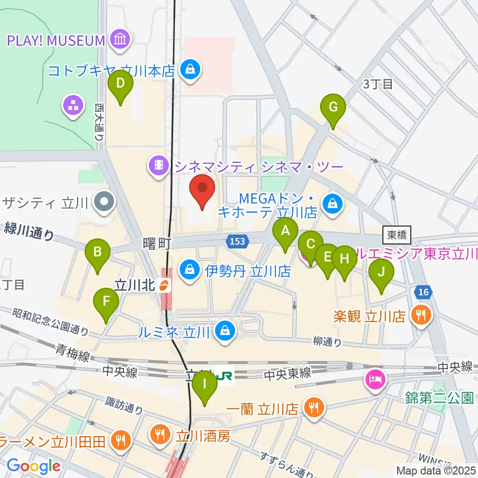 キノシネマ立川高島屋S.C.館周辺のホテル一覧地図