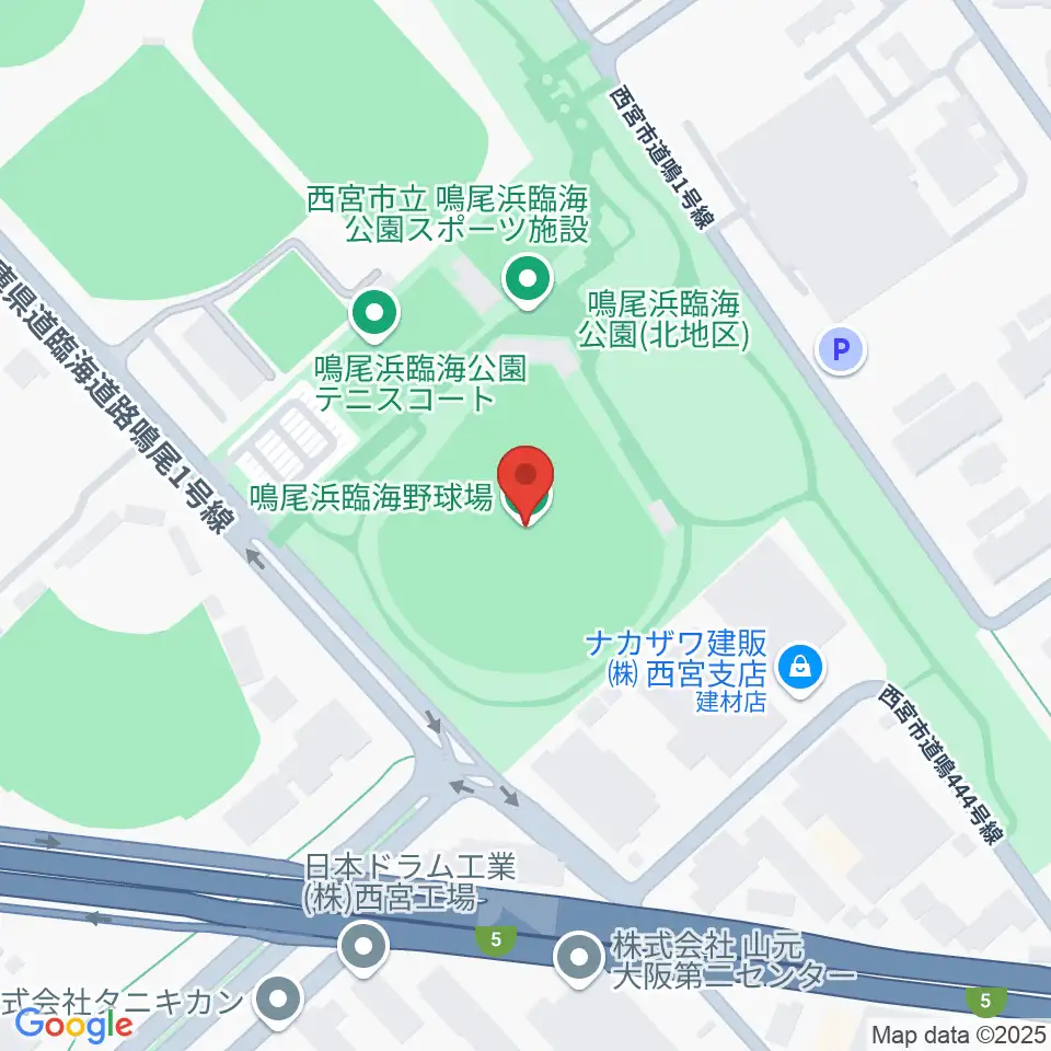 鳴尾浜臨海野球場周辺のホテル一覧地図