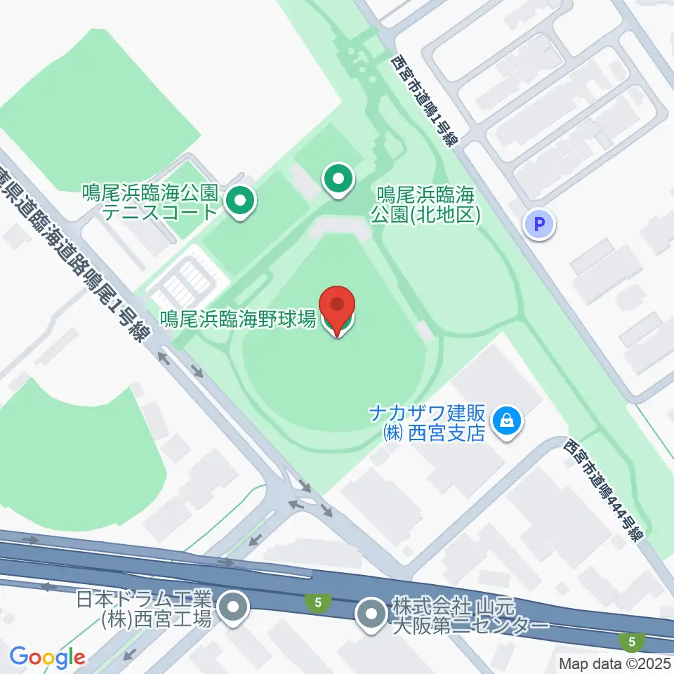 鳴尾浜臨海野球場周辺のホテル一覧地図