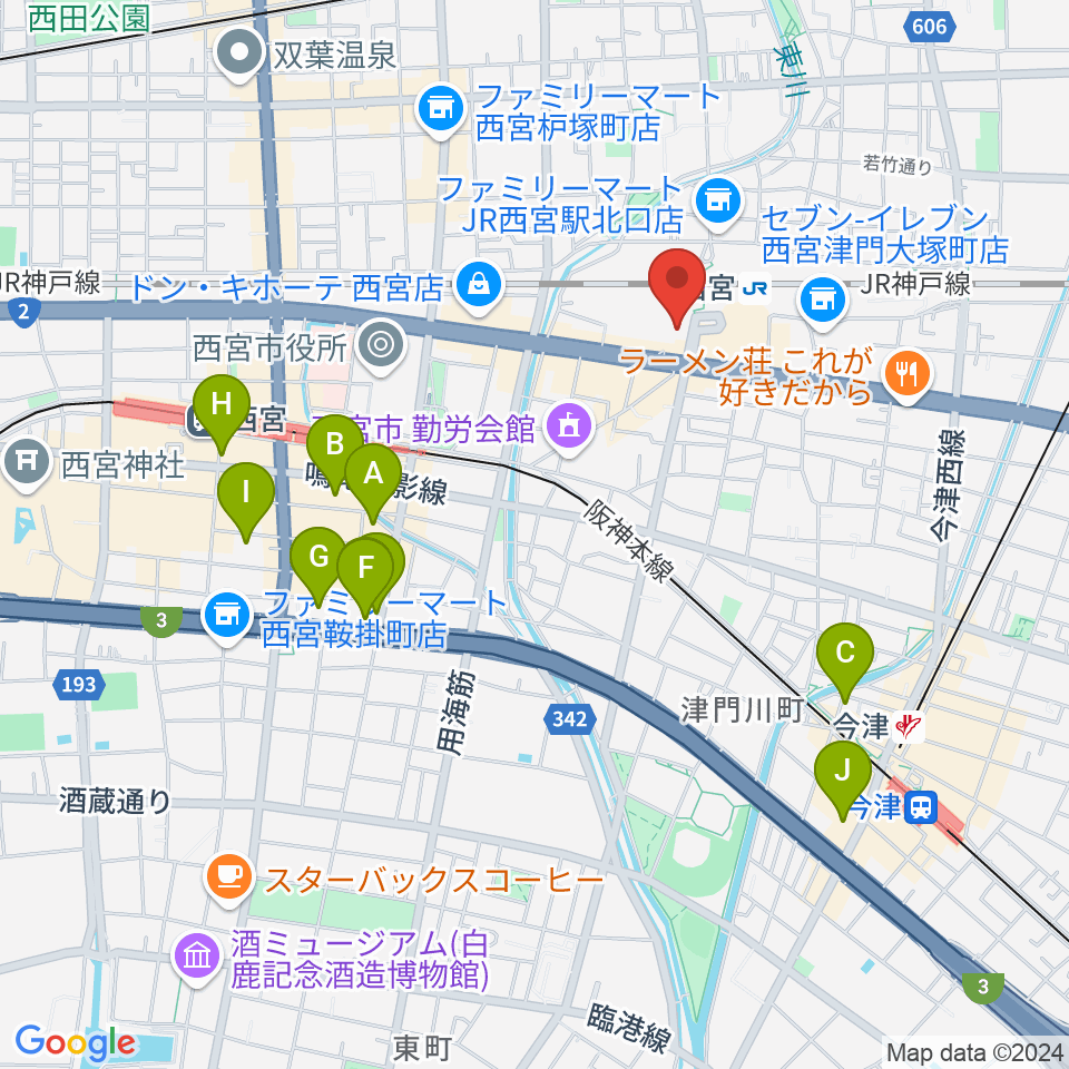 石井音楽教室周辺のホテル一覧地図