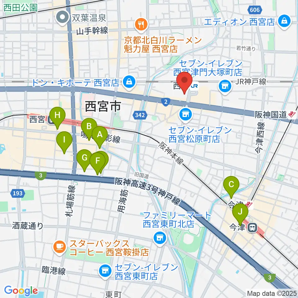 石井音楽教室周辺のホテル一覧地図