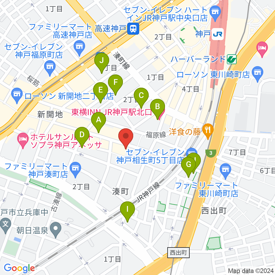 Cinema KOBE周辺のホテル一覧地図