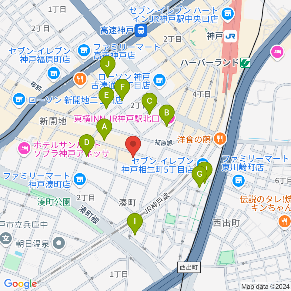 Cinema KOBE周辺のホテル一覧地図