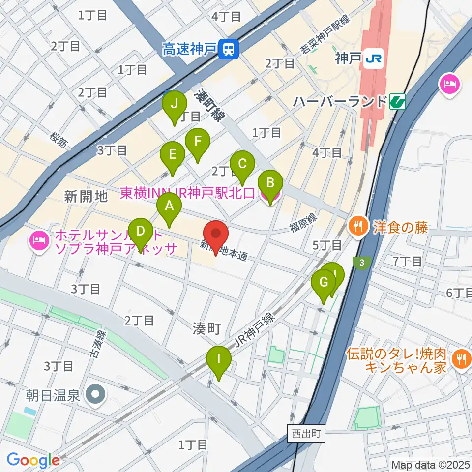 Cinema KOBE周辺のホテル一覧地図
