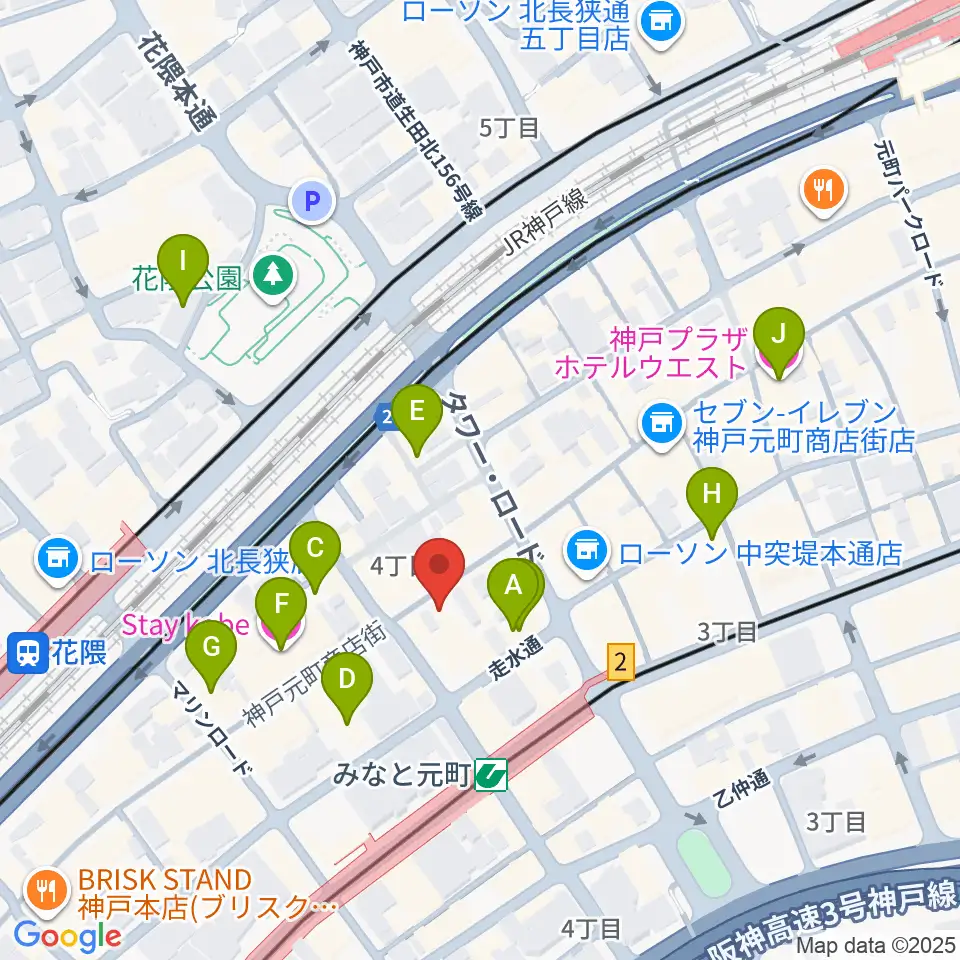 元町映画館周辺のホテル一覧地図