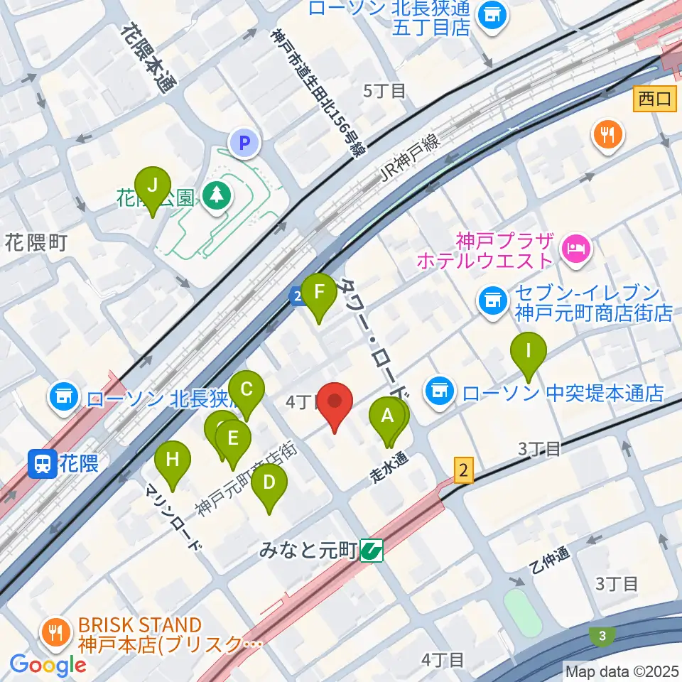 元町映画館周辺のホテル一覧地図
