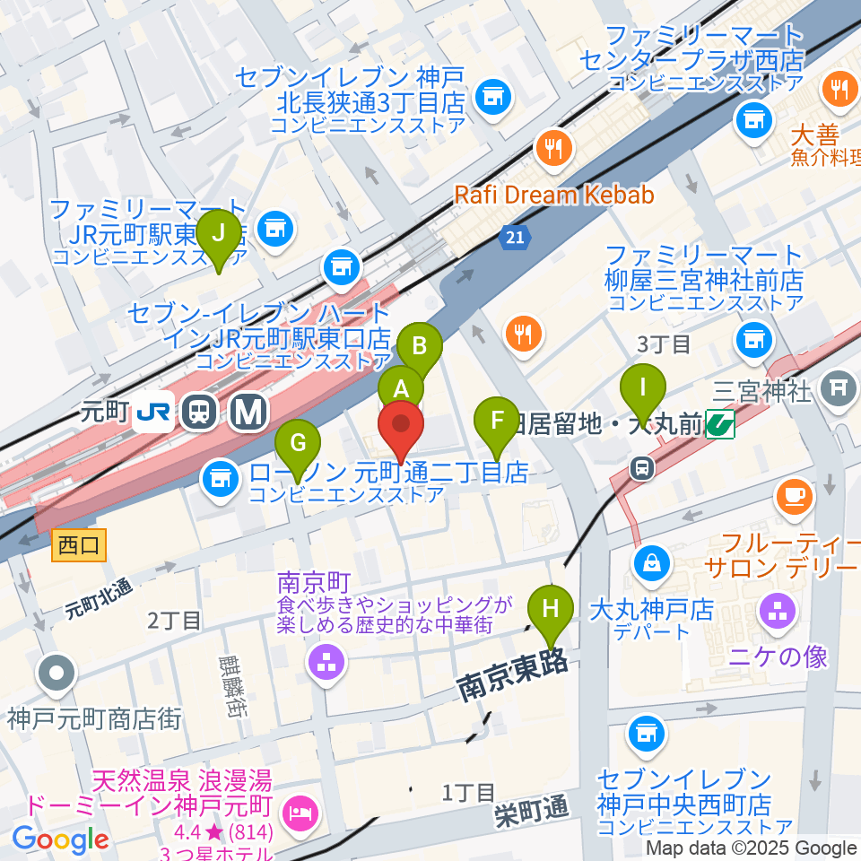 汎芽舎周辺のホテル一覧地図