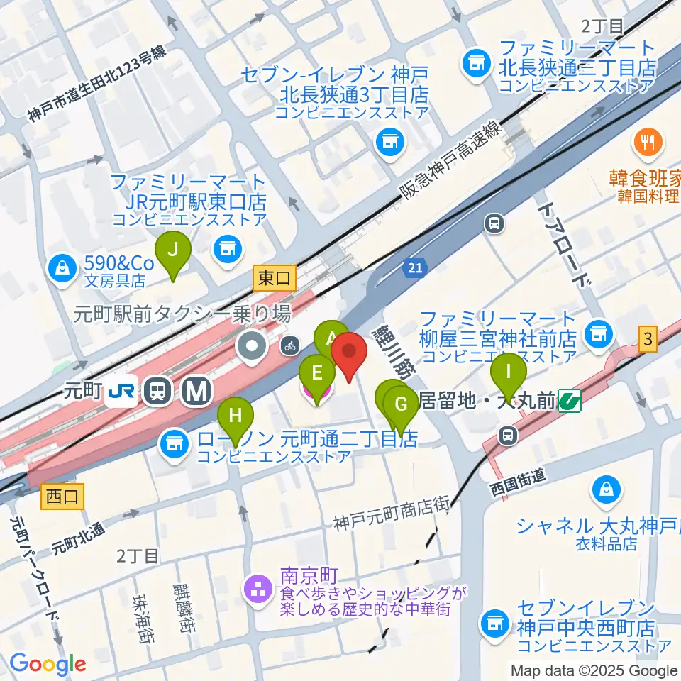 りずむぼっくす神戸元町店周辺のホテル一覧地図