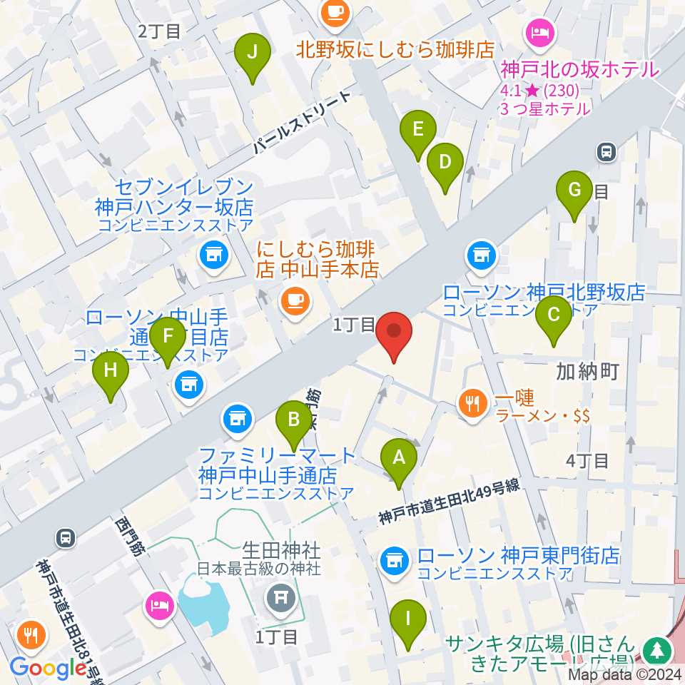 nagomibar周辺のホテル一覧地図