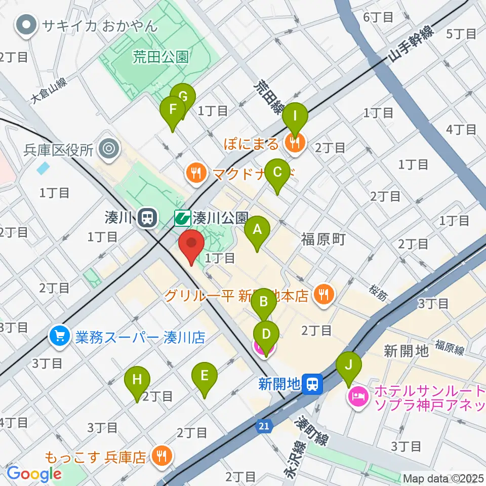 新開地MILKY SOUND周辺のホテル一覧地図