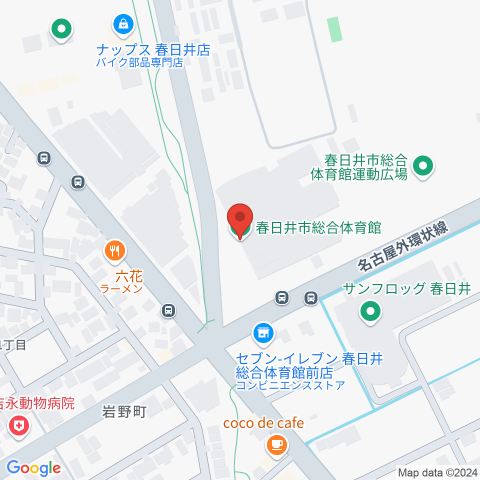 春日井市総合体育館周辺のホテル一覧地図